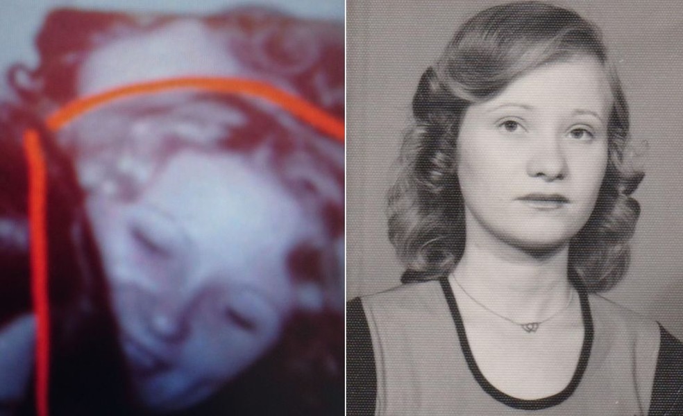 Amiga da família enviou foto de mulher (imagem à esquerda) que conheceu na década de 1970 e seria muito parecida com Mara Silva (na foto da direita com 18 anos) — Foto: Arquivo pessoal