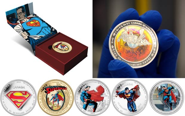 Casa da Moeda do Canadá lança sete novas moedas para comemorar o 75º aniversário do Super-Homem (Foto: AFP/Royal Canadian Mint)