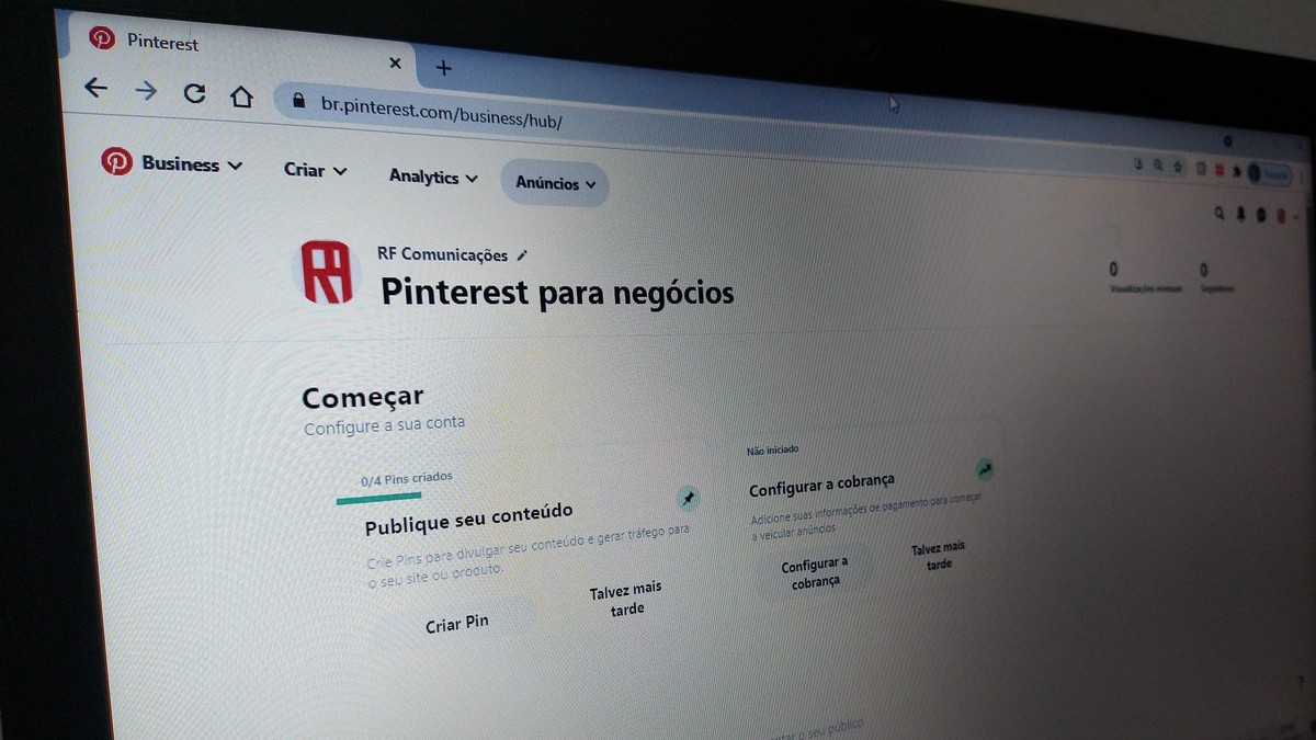 Como criar uma conta business no Pinterest