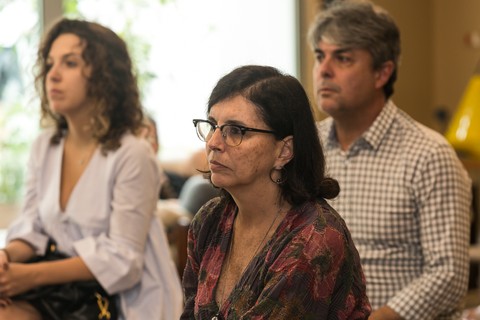 Nina Scheliga, do Teto, e Maria de Lourdes Andrade de Souza, da Vila Nova Esperança, comandaram a palestra "Moradia como parte da construção da dignidade humana"