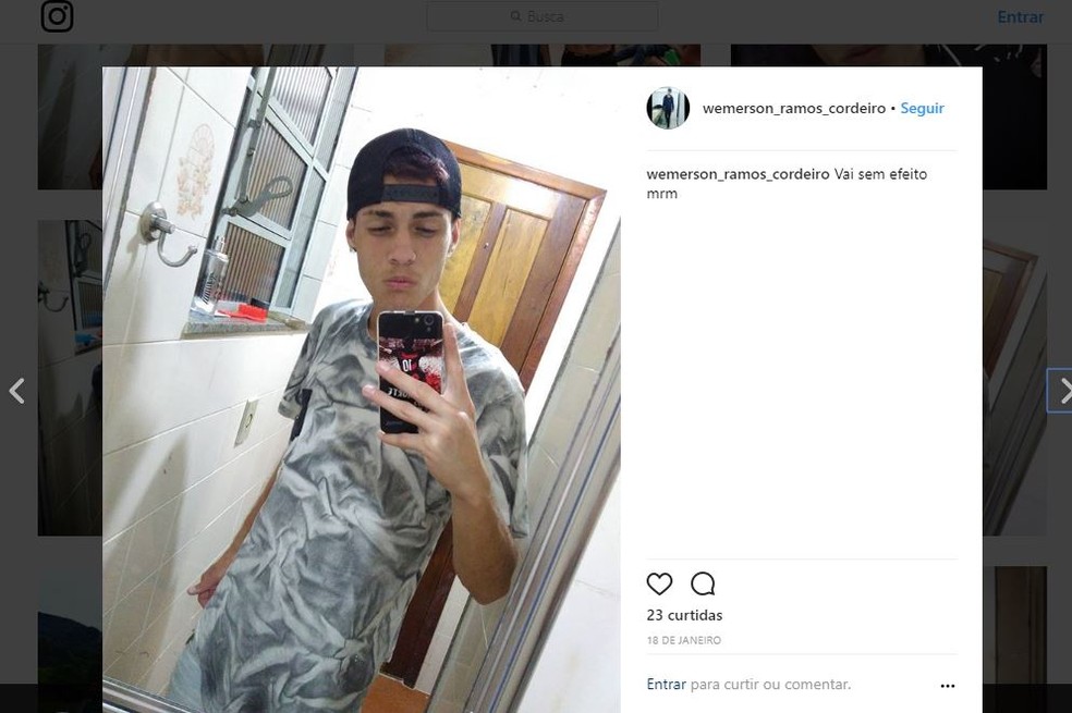 Wemerson Cordeiro, de 22 anos, sonha em conhecer Neymar (Foto: Reprodução/Instagram)