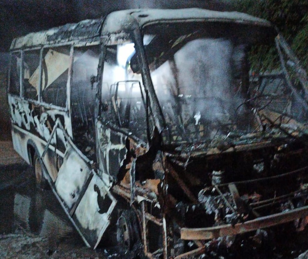 Veículo incendiado em Jaçanã, RN — Foto: Divulgação