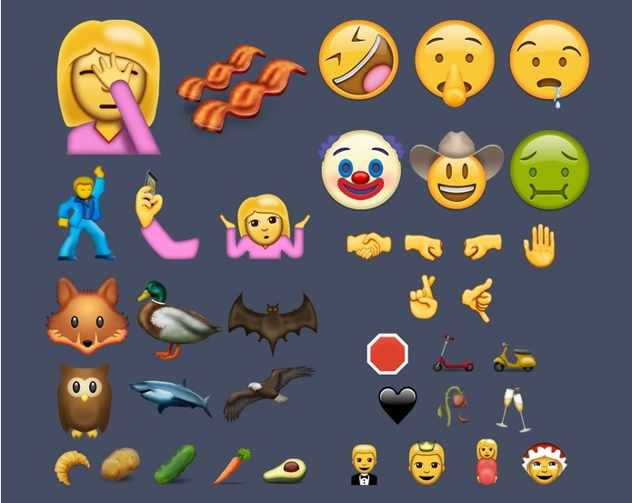 Facepalm, palhaço e bacon devem estar entre os novos emojis (Foto: Reprodução/Emojipedia)