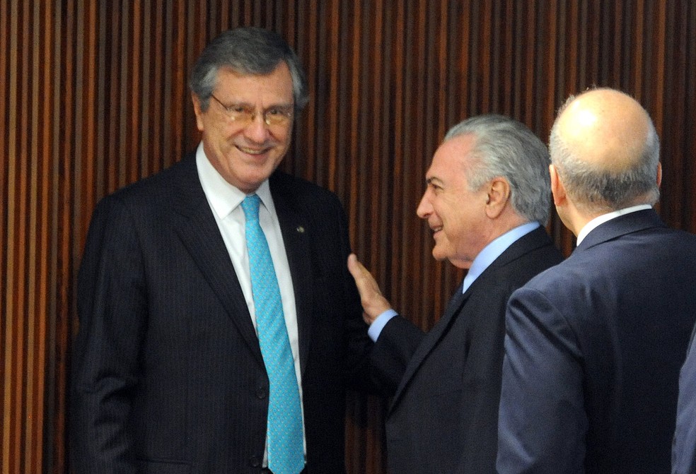 O ministro da Justiça, Torquato Jardim, ao lado do presidente Michel Temer (Foto: Isaac Amorim/MJSP)