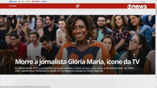 Morre a jornalista Glória Maria, ícone da TV