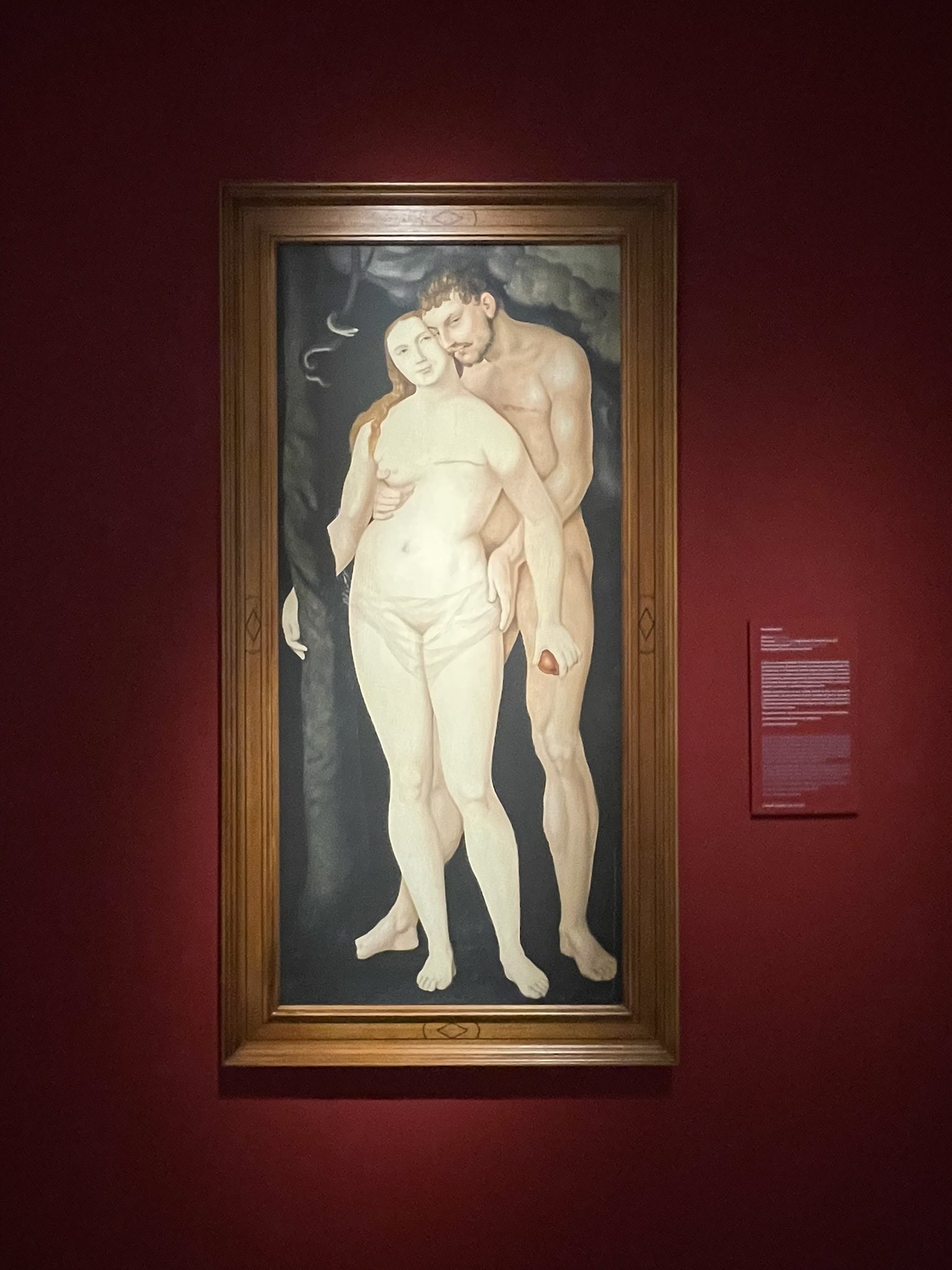 Obra 'Adão e Eva', de Hans Baldung Grien, modificada digitalmente — Foto: Jorge Salgado/Museu Nacional Thyssen-Bornemisza