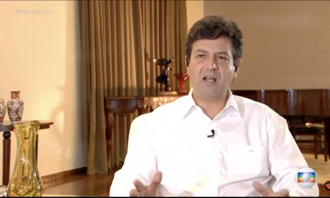 O ministro Luiz Henrique Mandetta em entrevista ao Fantástico