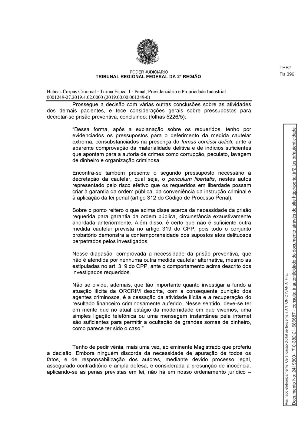 Decisão TRF-2 pg. 15 — Foto: Reprodução