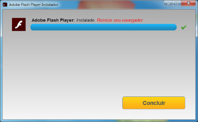 Atualização do Adobe Flash Player concluída (Foto: Felipe Alencar/TechTudo)