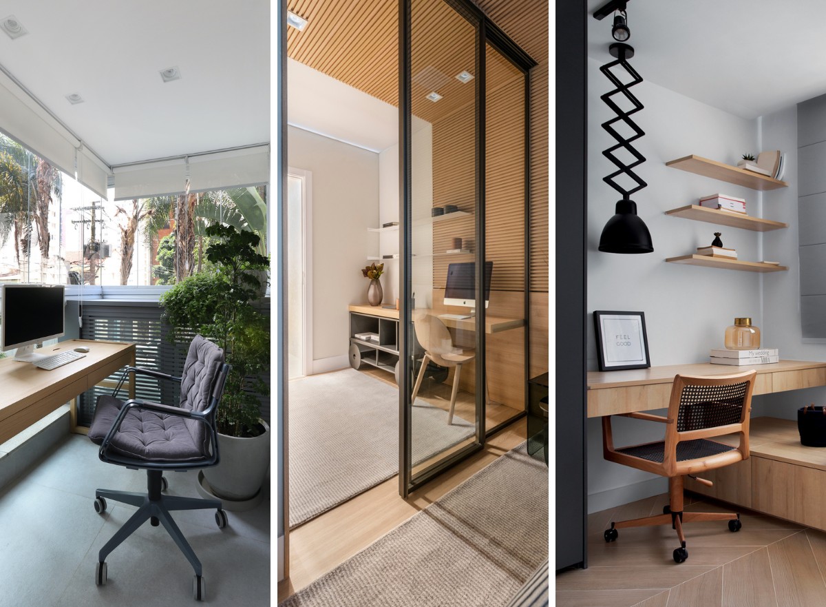 Criar um home office no quarto é uma ótima opção para economizar espaço dentro de casa (Foto: Casa e Jardim / Divulgação )