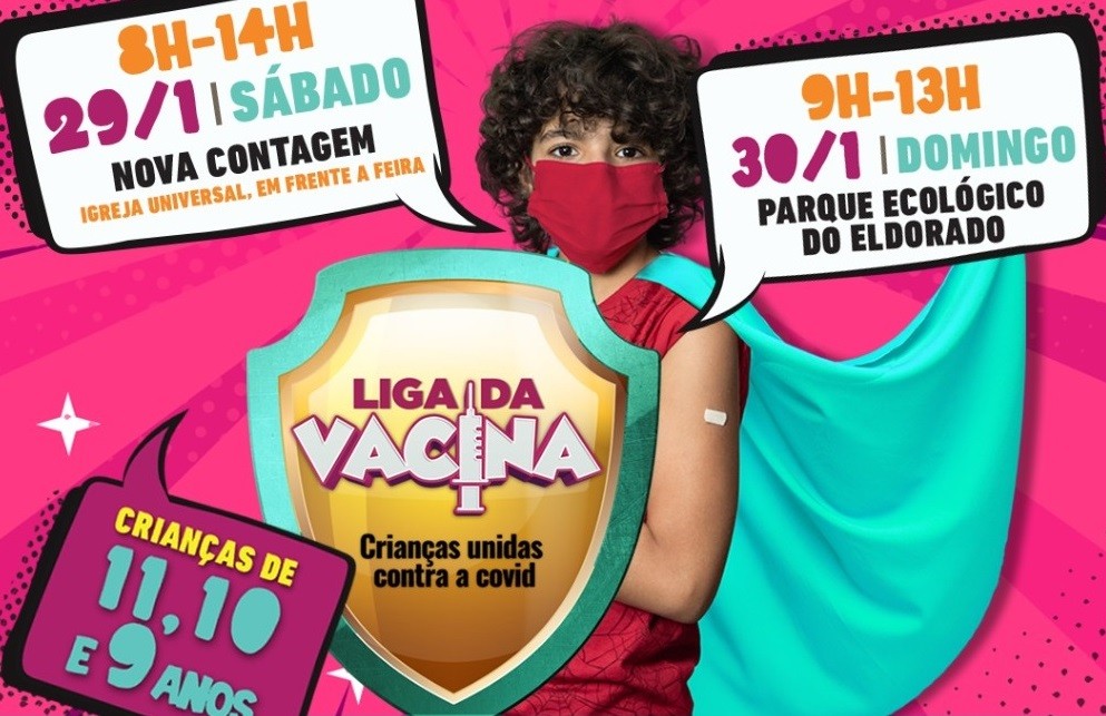 'Liga da Vacina': Com música e super-heróis, Contagem imuniza crianças neste fim de semana