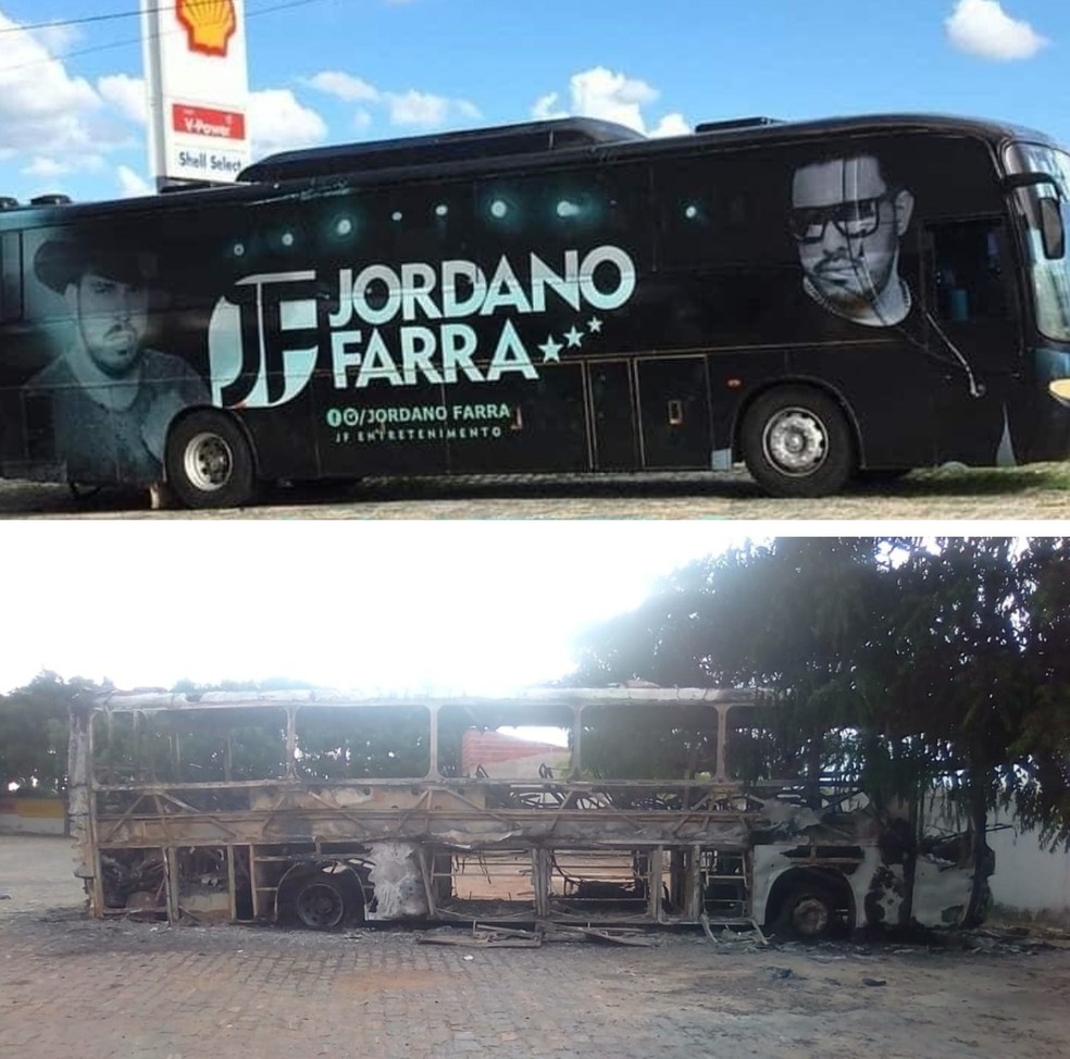 Em Ibaratema, veículo foi incendiado em garagem — Foto: Arquivo Pessoal