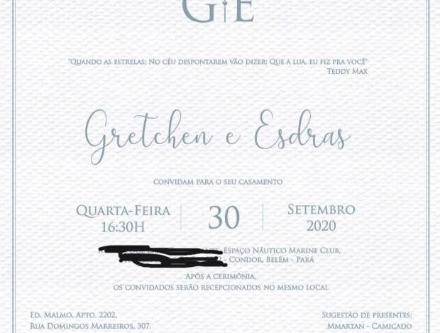 Gretchen distribui convites virtuais para seu 18° casamento  (Foto: Reprodução)