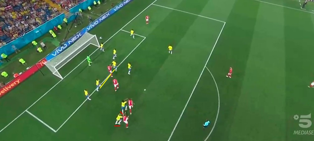 Gol que o Brasil levou contra a SuÃ­Ã§a: falha na estratÃ©gia (Foto: Leonardo Miranda)