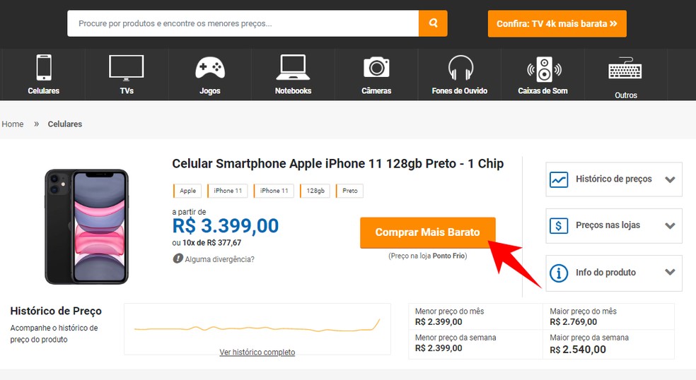 Veja como comprar produto mais barato usando o Compare TechTudo — Foto: Reprodução/Rodrigo Fernandes