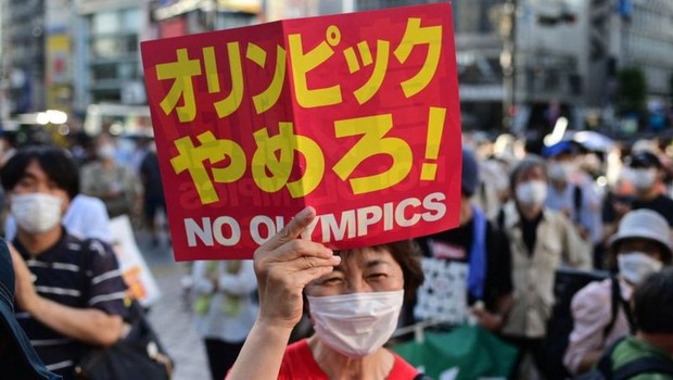 BBC Dois terços da população japonesa se opõem à Olimpíada de Tóquio (Foto: Getty Images via BBC)
