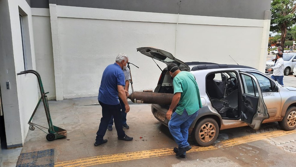 Piscicultores doam cilindros de oxigênio para hospitais de Ariquemes, RO — Foto: Reprodução/Redes Sociais