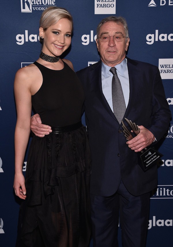 Jennifer Lawrence ao lado de Robert De Niro (Foto: Getty Images)