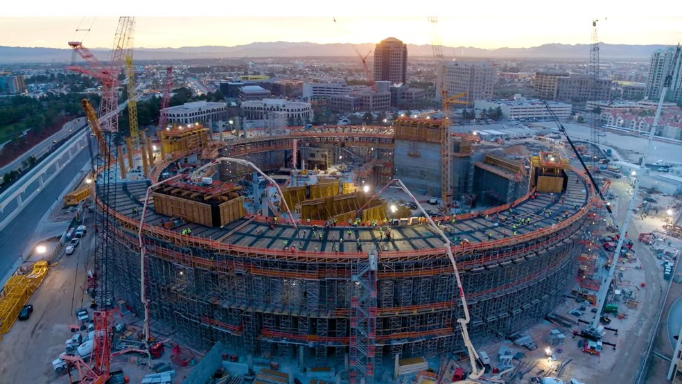 Construção da MSG Sphere em Las Vegas começou em 2019 — Foto: Divulgação