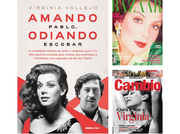 A capa do livro que é lançado no Brasil este mês, e revistas colombianas estampadas pela jornalista nos anos 80 e 90 (Foto: Arquivo Pessoal)