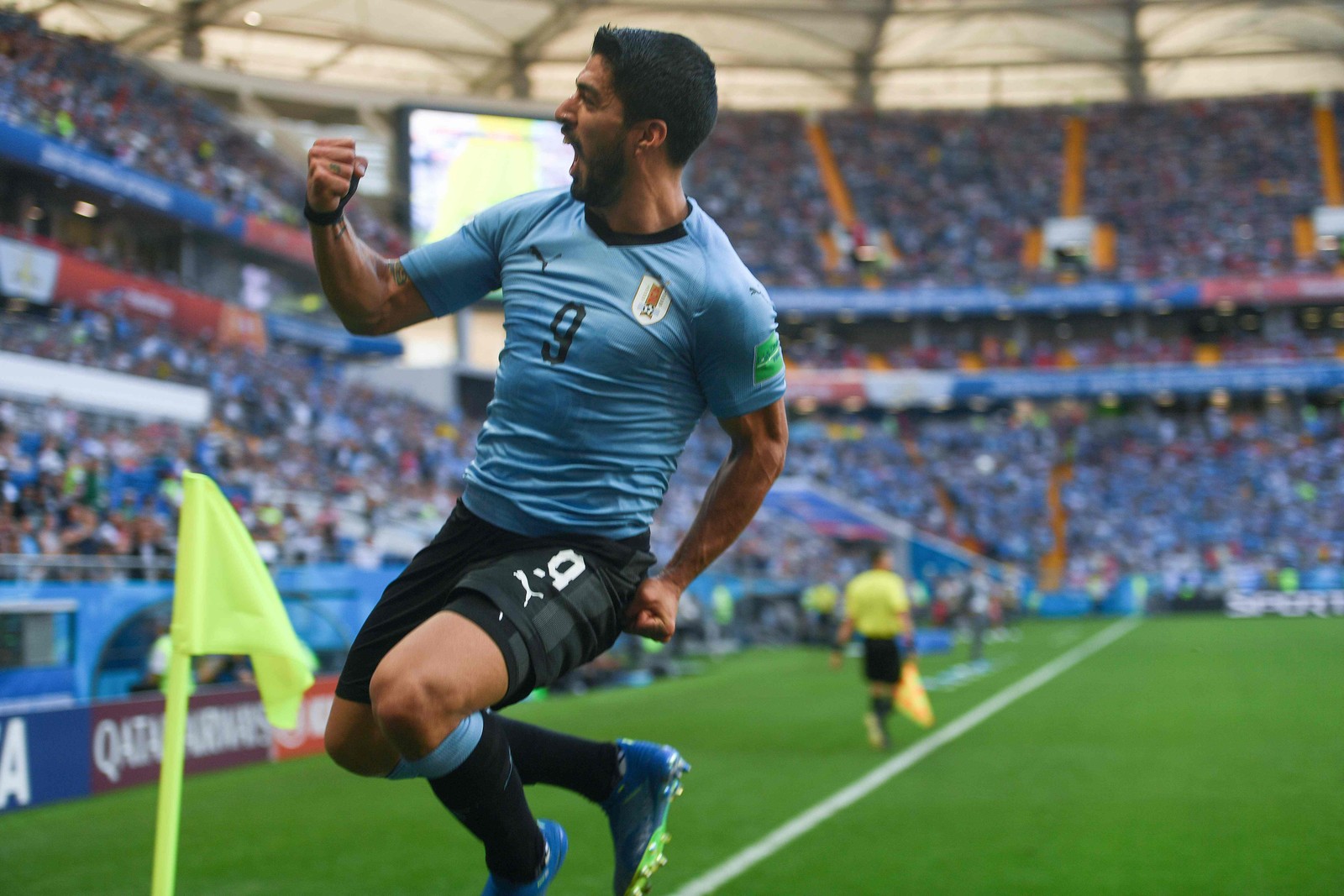 Luis Suárez possui 66 gols pelo Uruguai — Foto: AFP PHOTO / Khaled DESOUKI
