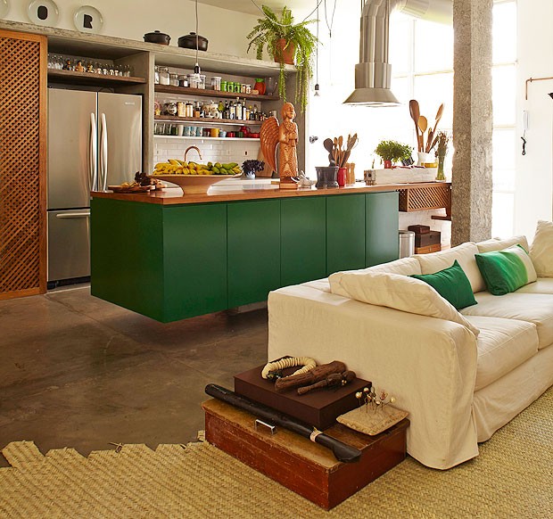 Casa, cozinha, designer marcelo rosenbaum, verde, neutro, rústico (Foto: Victor Affaro/Editora Globo)
