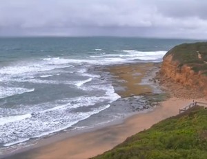 Bells Beach with stormy and windy conditions  (Foto: Reprodução/WSL)