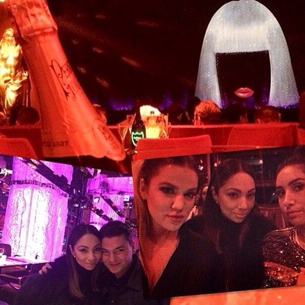 Khloe Kardashian com amigos (à esquerda na imagem da direita) e amigos (Foto: Reprodução/Instagram)