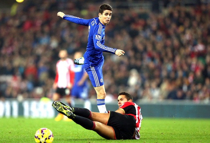 Oscar, Sunderland X Chelsea (Foto: Agência AP )