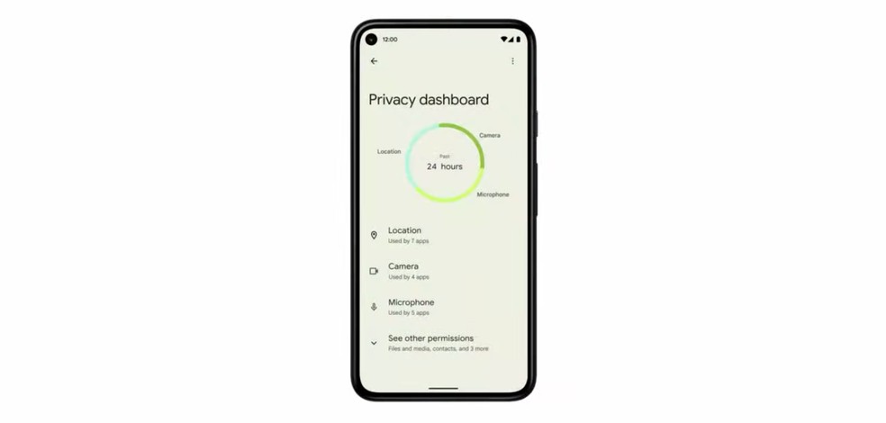 Seção de privacidade do Android 12 — Foto: Divulgação/Google