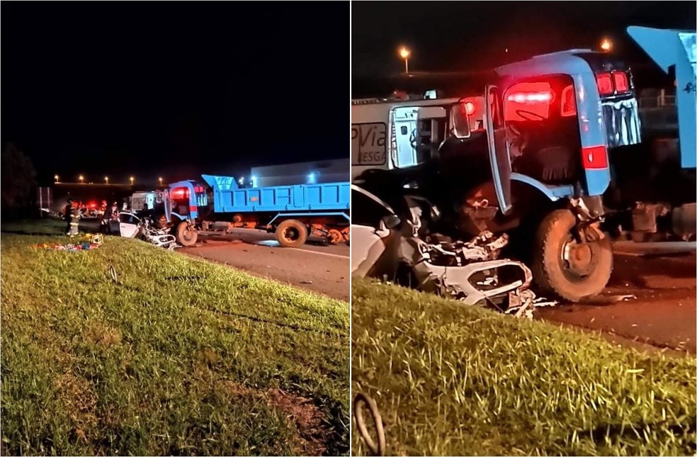 Pai e filha morrem em acidente entre carro e caminhão em Itapeva  — Foto: Arquivo Pessoal