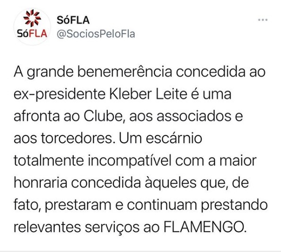 Nota de repúdio do SóFla ao título de Grande Benemérito de Kleber Leite  — Foto: Reprodução 