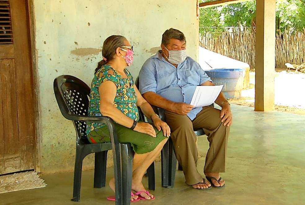 Seu Antônio Monteiro foi um dos fundadores do Assentamento Cabelo de Nego, há 25 anos — Foto: Reprodução/Inter TV Costa Branca