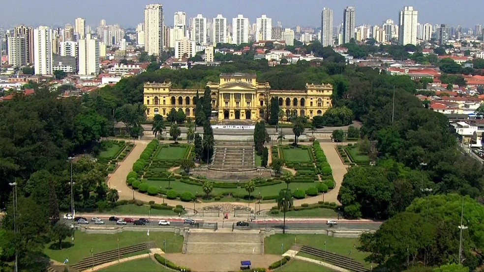 Vista area do Museu do Ipiranga  Foto: Reproduo/TV Globo