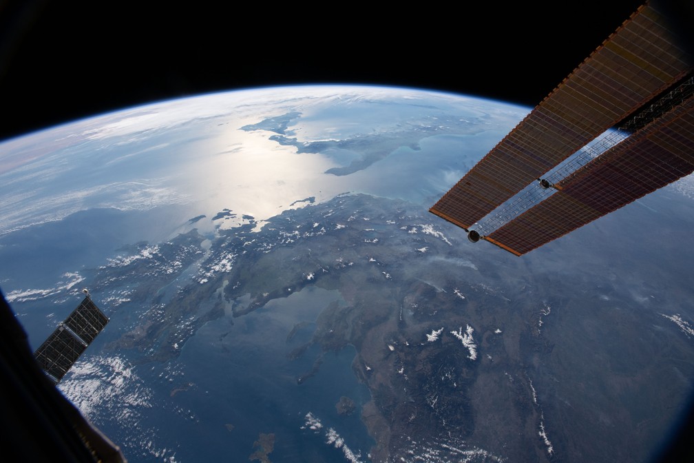Imagem da Terra vista da EstaÃ§Ã£o Espacial Internacional â€” Foto: Nasa