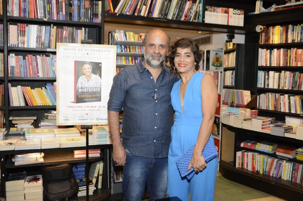 O escritor Oswaldo Carvalho e Luciana Lima, viúva de Domingos Montagner (Foto: Webert Belicio/AgNews)