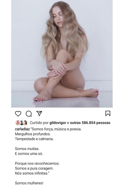 Carla Diaz surgiu nua em seu Instagram (Foto: Reprodução Instagram)