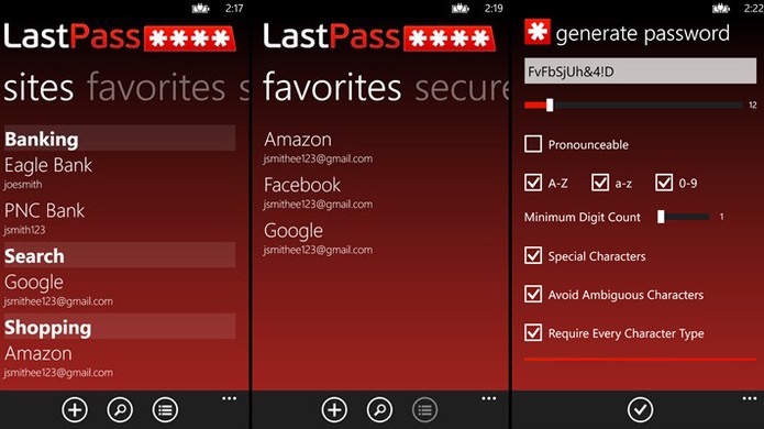 LastPass sincroniza suas senhas entre smartphones com segurança (Foto: Divulgação/Windows Store)