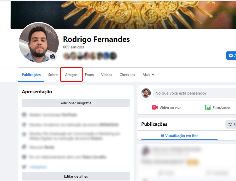Seguidores são exibidos na seção de amigos do Facebook no PC — Foto: Reprodução/Rodrigo Fernandes