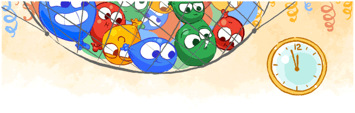 Doodle do Google celebra Ano Novo de 2017 com balões animados (Foto: Divulgação/Google)