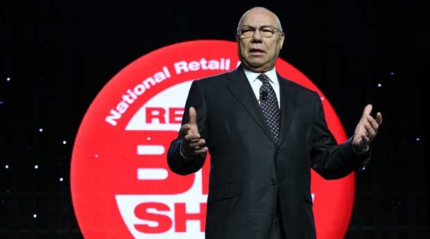O general aposentado Colin Powell durante palestra realizada ontem no Retail’s Big Show, em Nova York (Foto: Divulgação)