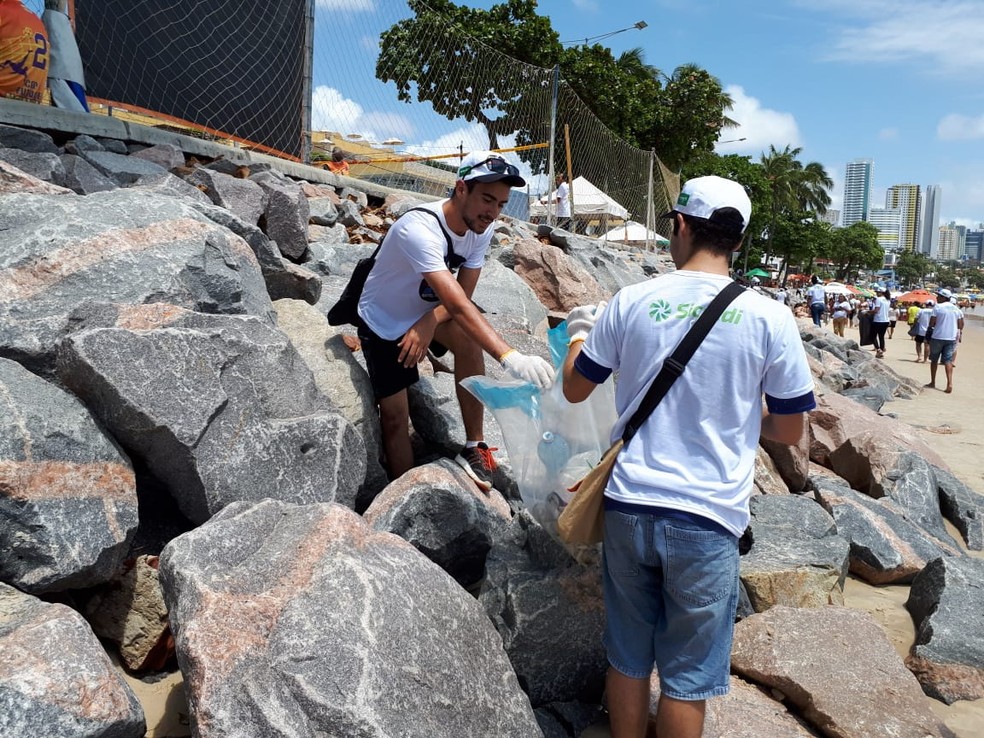 Atividades têm como objetivo a limpeza das prais e a conscientização ecológica — Foto: Fernanda Zauli/G1