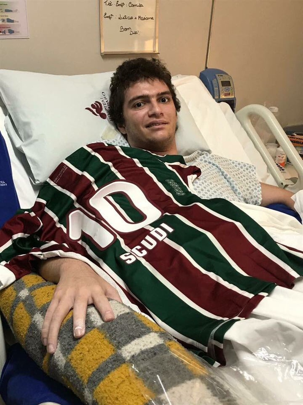 Pedro Scudi foi agredido em fevereiro de 2017 — Foto: Reprodução
