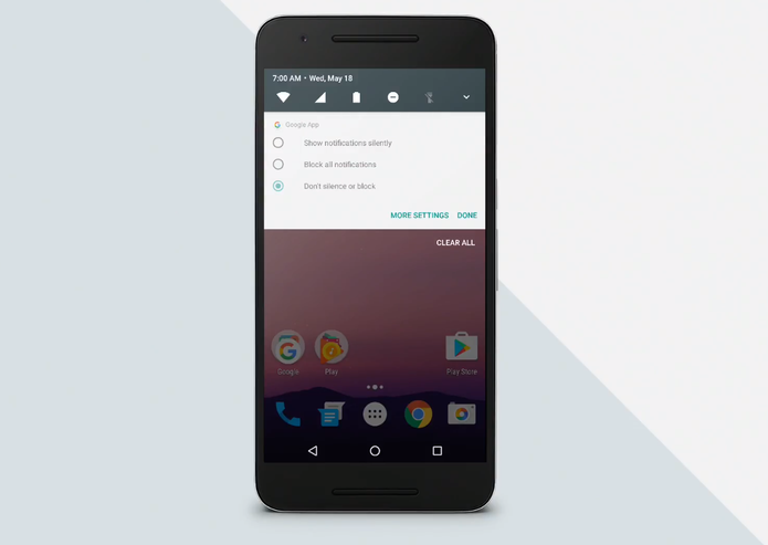 Android N terá mais opções em notificações (Foto: Reprodução/Google)