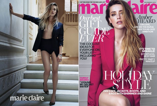 Amber Heard na capa da Marie Claire norte-americana de dezembro (Foto: Reprodução/Marie Claire EUA)