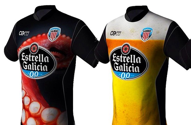 Camisas do Deportivo Lugo. Já pensou se a moda pega? (Foto: Reprodução)