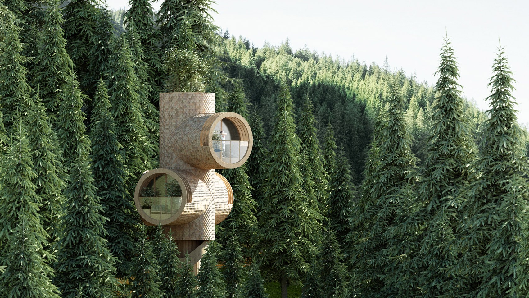 Estúdio cria casa na árvore modular que pode ser empilhada (Foto: Reprodução)