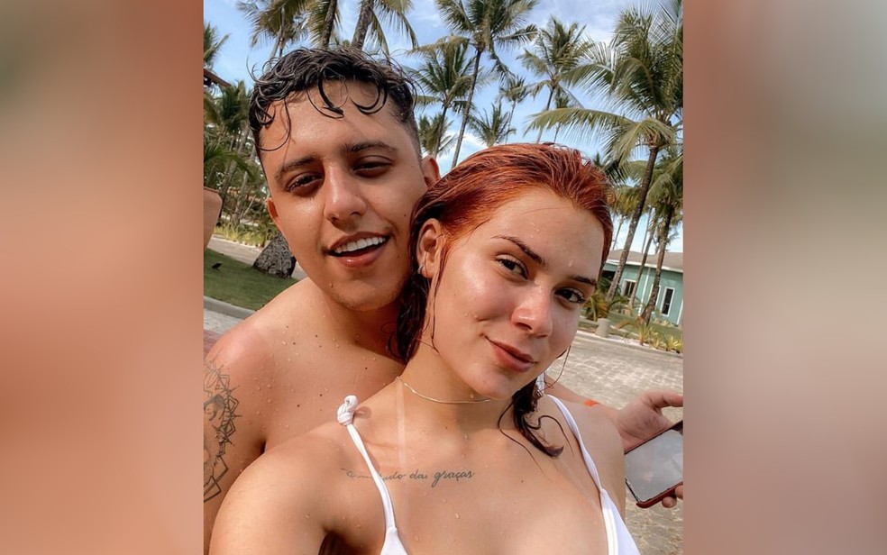 Dan Lellis e a mulher, Carolaine Alves, Goiás — Foto: Reprodução/Instagram