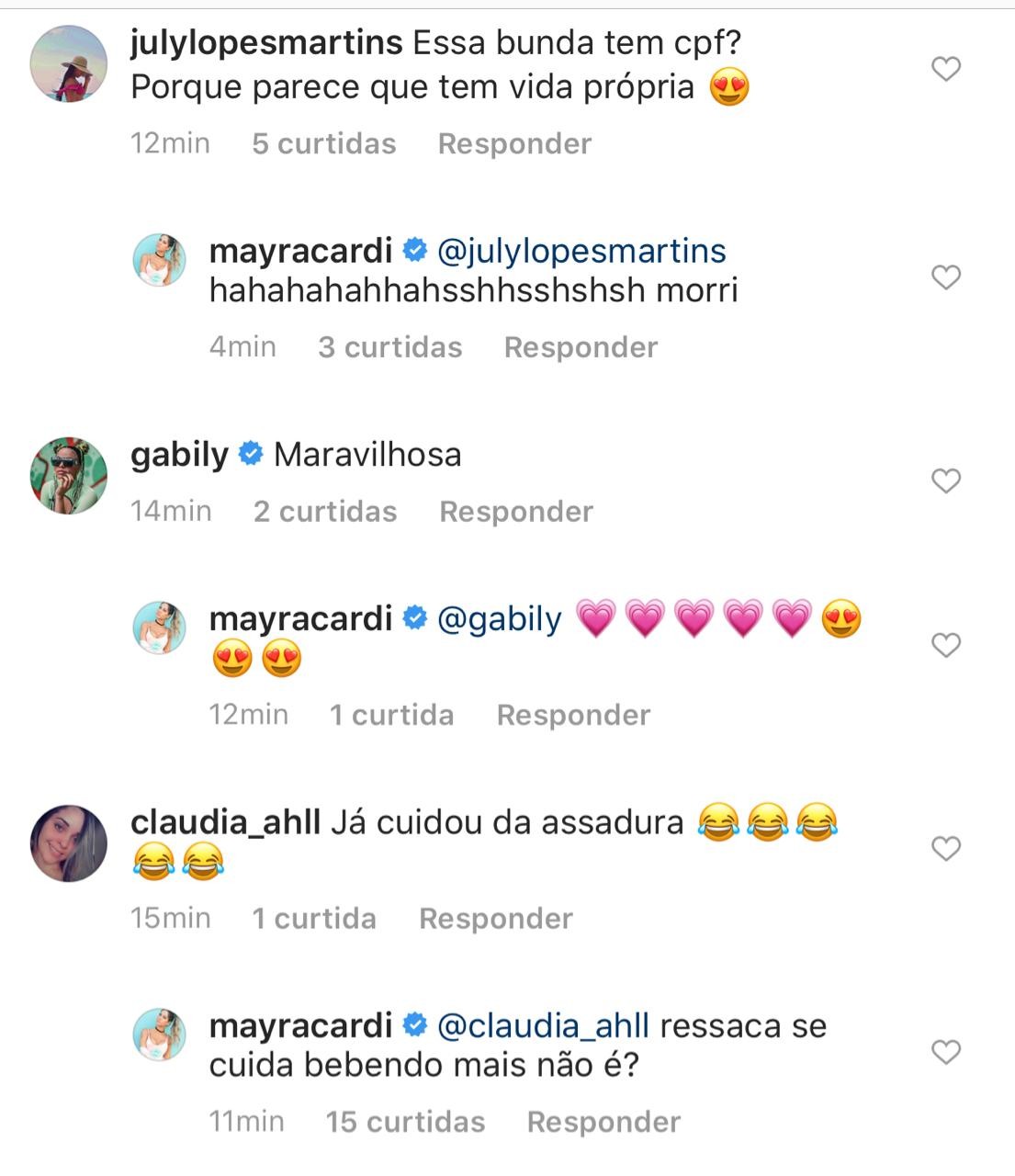 Mayra Cardi recebe comentários em fotos que exaltam as curvas (Foto: Reprodução/Instagram)