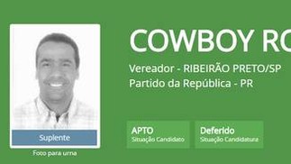 Rodrigo Cowboy, do BBB2, tentou se eleger vereador de Ribeirão Preto em 2008 — Foto: Divulgação/ TSE